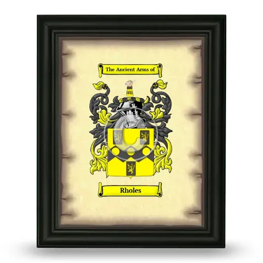 Rholes Coat of Arms Framed - Black