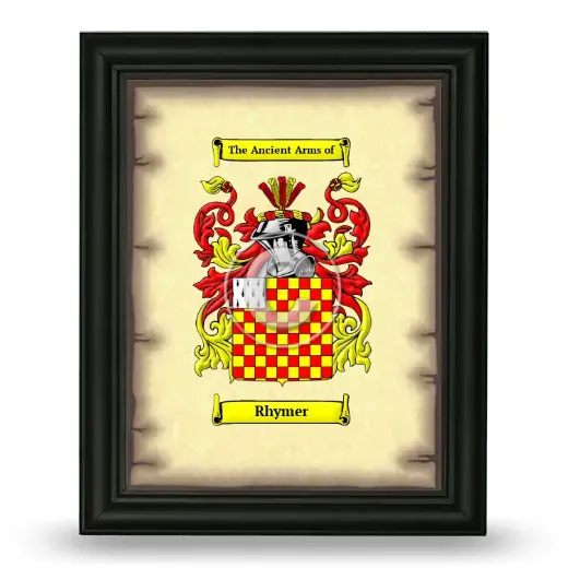 Rhymer Coat of Arms Framed - Black