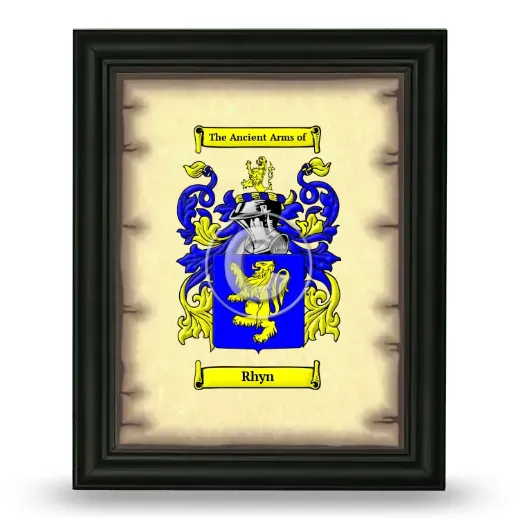 Rhyn Coat of Arms Framed - Black