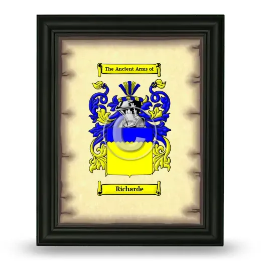 Richarde Coat of Arms Framed - Black