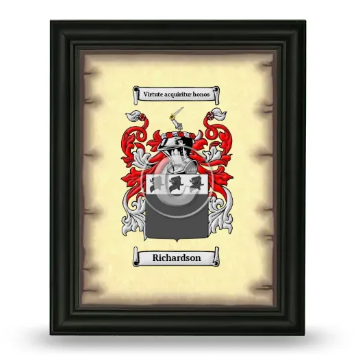 Richardson Coat of Arms Framed - Black