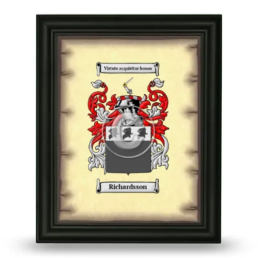 Richardsson Coat of Arms Framed - Black