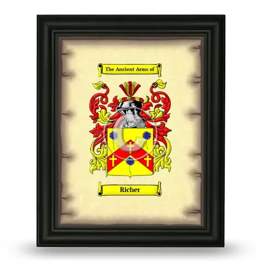 Richer Coat of Arms Framed - Black