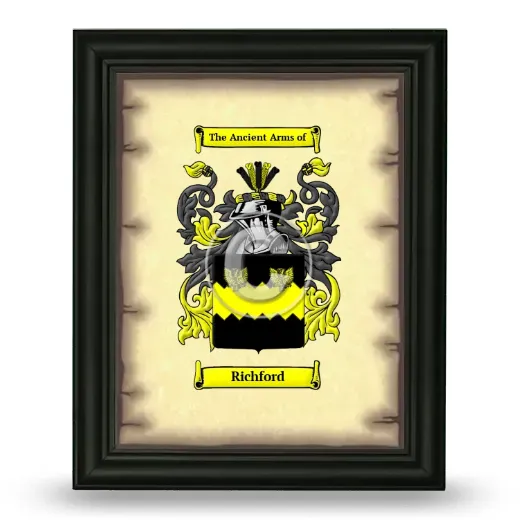Richford Coat of Arms Framed - Black