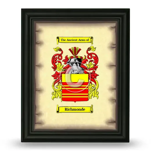 Richmonde Coat of Arms Framed - Black