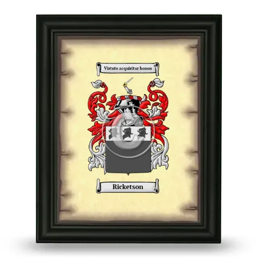 Ricketson Coat of Arms Framed - Black