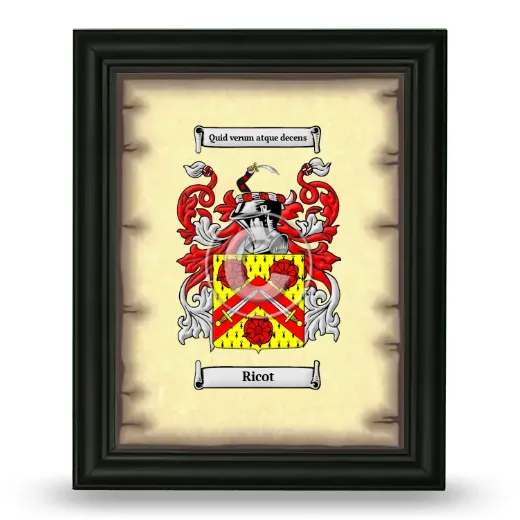 Ricot Coat of Arms Framed - Black