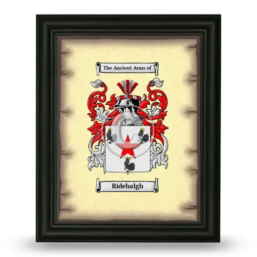 Ridehalgh Coat of Arms Framed - Black