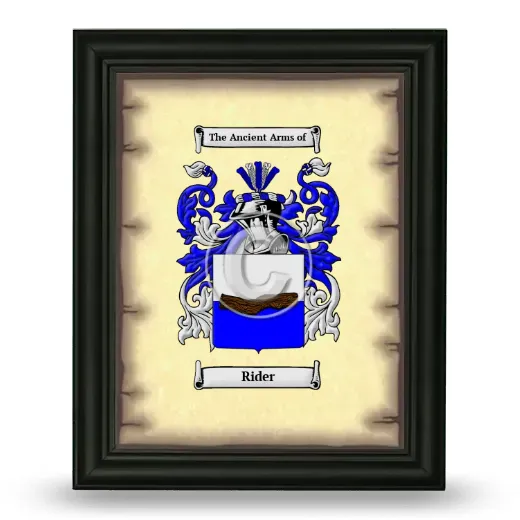 Rider Coat of Arms Framed - Black