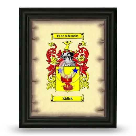 Ridick Coat of Arms Framed - Black