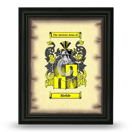 Riehle Coat of Arms Framed - Black