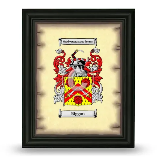 Riggan Coat of Arms Framed - Black