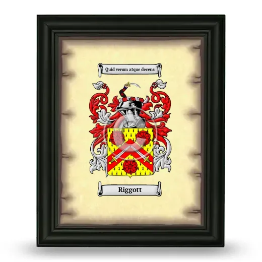 Riggott Coat of Arms Framed - Black