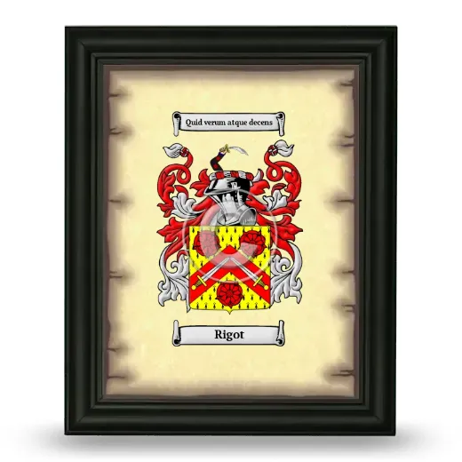 Rigot Coat of Arms Framed - Black