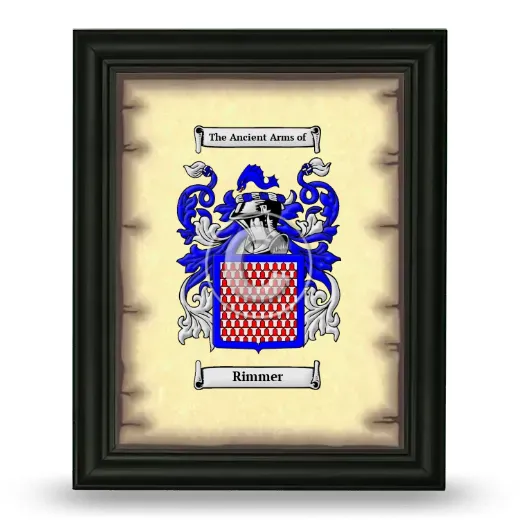Rimmer Coat of Arms Framed - Black