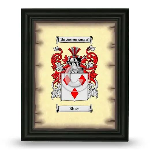 Rines Coat of Arms Framed - Black