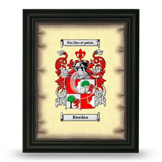 Riordan Coat of Arms Framed - Black