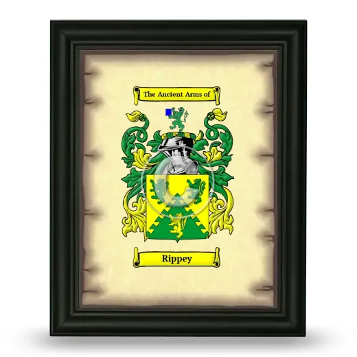Rippey Coat of Arms Framed - Black