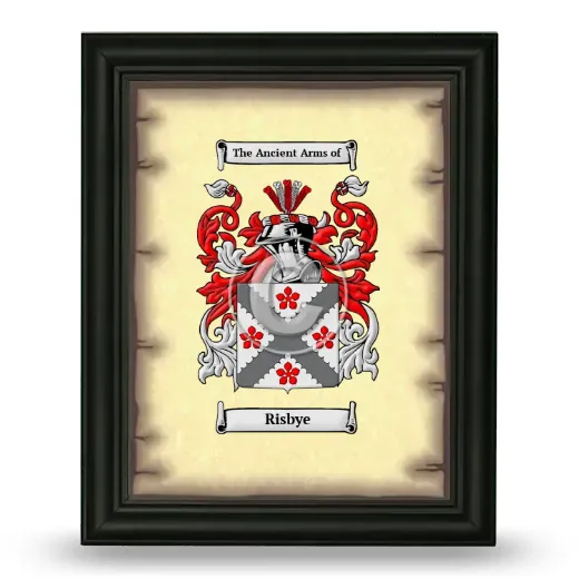 Risbye Coat of Arms Framed - Black