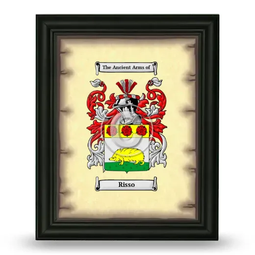Risso Coat of Arms Framed - Black