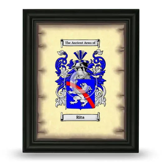 Rita Coat of Arms Framed - Black