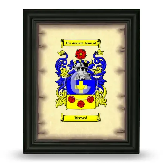Rivard Coat of Arms Framed - Black
