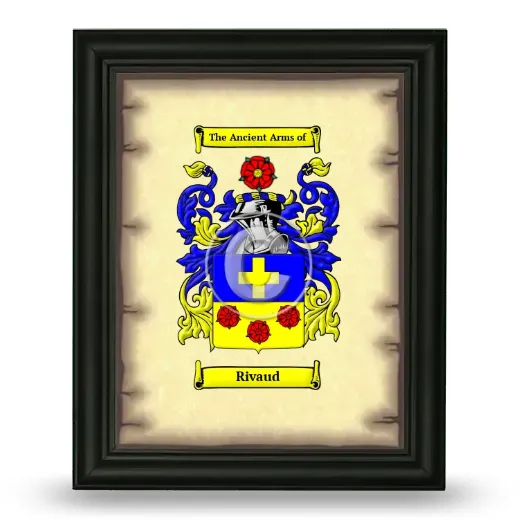 Rivaud Coat of Arms Framed - Black