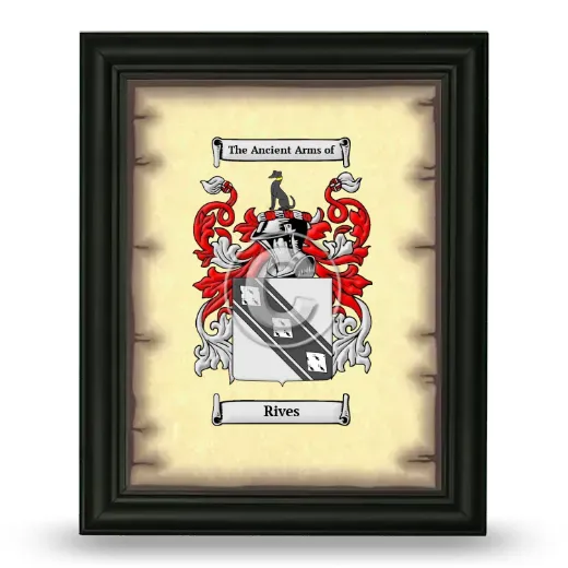 Rives Coat of Arms Framed - Black
