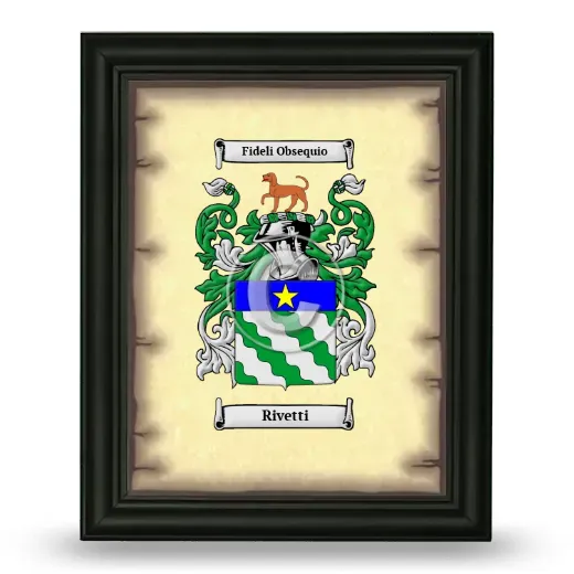 Rivetti Coat of Arms Framed - Black