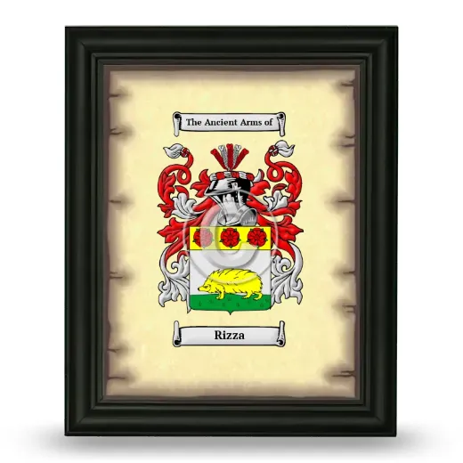 Rizza Coat of Arms Framed - Black