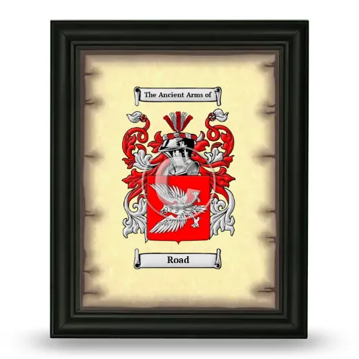 Road Coat of Arms Framed - Black
