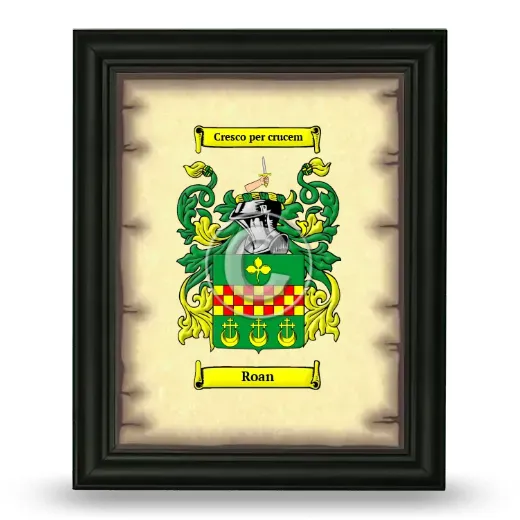 Roan Coat of Arms Framed - Black