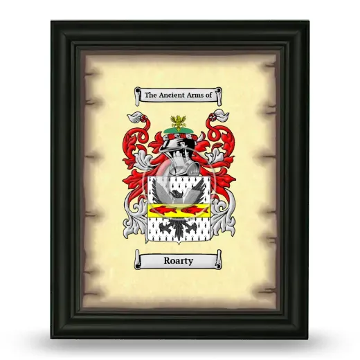 Roarty Coat of Arms Framed - Black