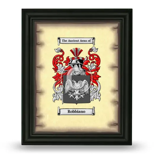 Robbiano Coat of Arms Framed - Black