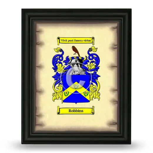 Robbins Coat of Arms Framed - Black
