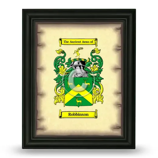 Robbinson Coat of Arms Framed - Black