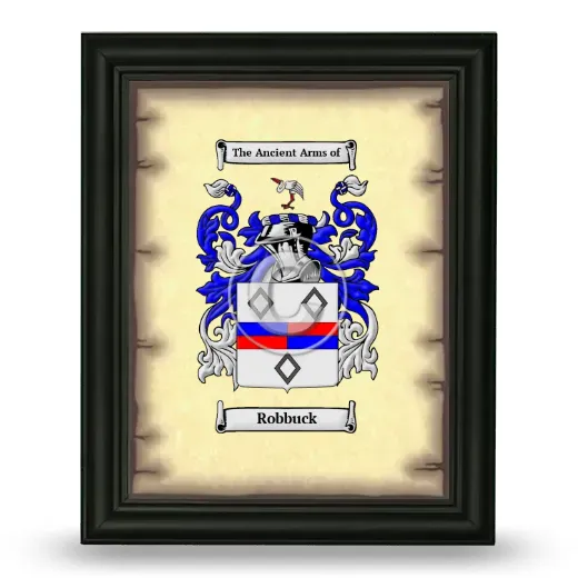 Robbuck Coat of Arms Framed - Black
