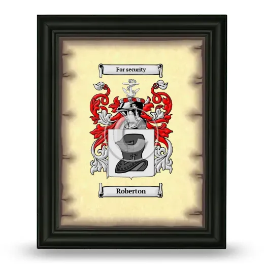Roberton Coat of Arms Framed - Black