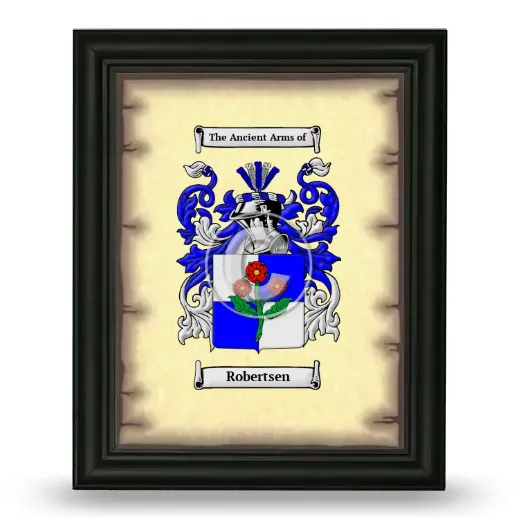 Robertsen Coat of Arms Framed - Black