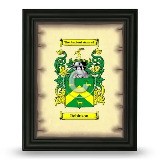 Robinson Coat of Arms Framed - Black