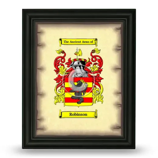 Robinson Coat of Arms Framed - Black