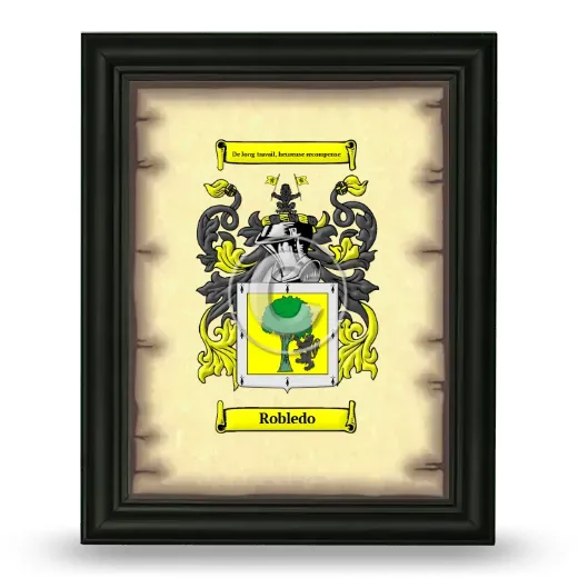 Robledo Coat of Arms Framed - Black