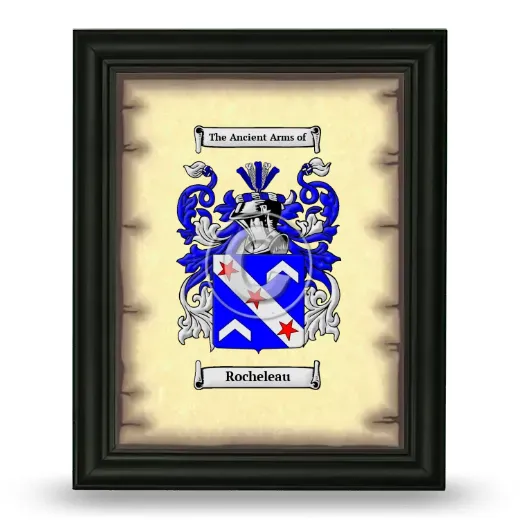 Rocheleau Coat of Arms Framed - Black