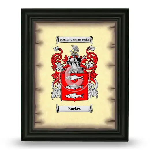 Rockes Coat of Arms Framed - Black