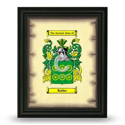 Rodas Coat of Arms Framed - Black