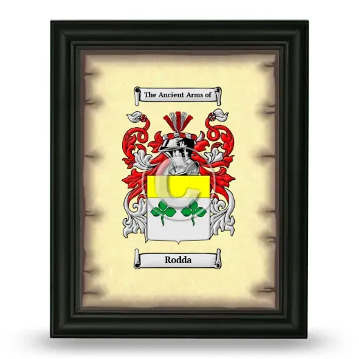Rodda Coat of Arms Framed - Black