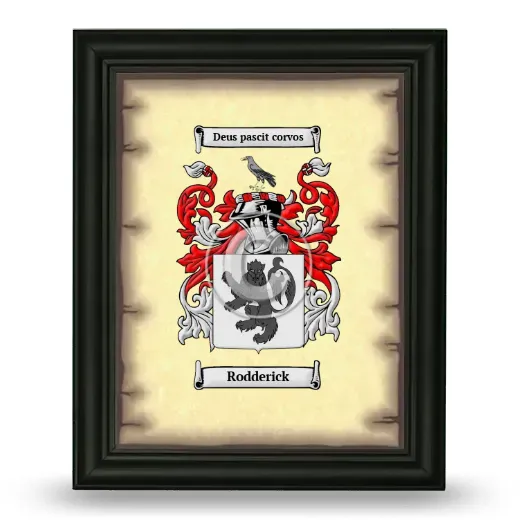 Rodderick Coat of Arms Framed - Black