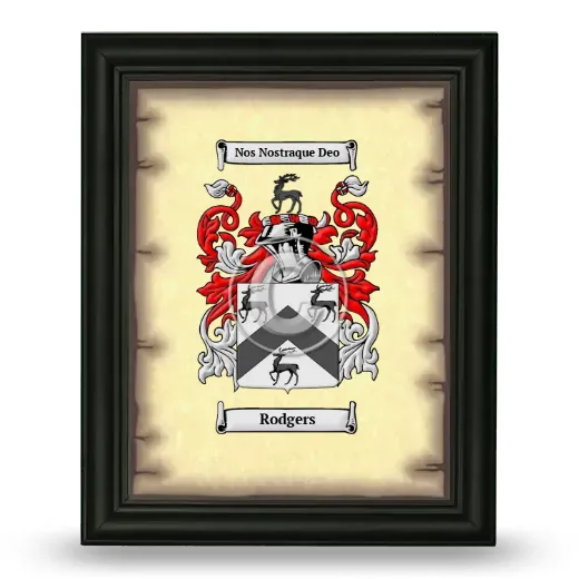 Rodgers Coat of Arms Framed - Black