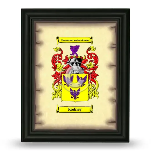 Rodney Coat of Arms Framed - Black