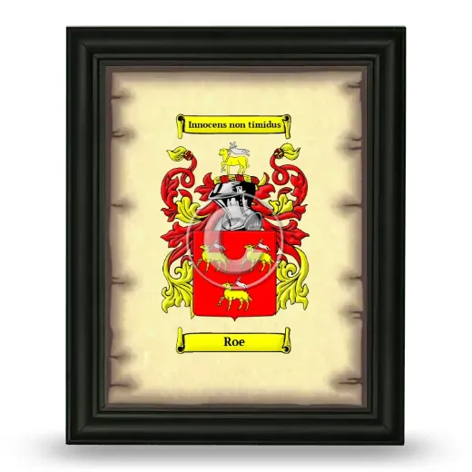 Roe Coat of Arms Framed - Black